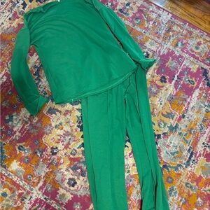 Green Long Sleeve Top and Pants Set